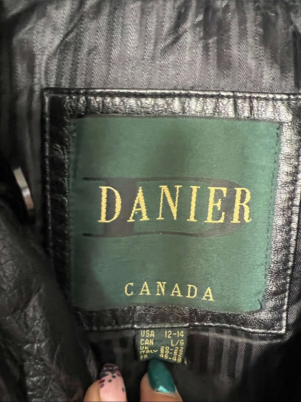 Danier Black Leather Double-Breasted Coat with Faux Fur Collar - Picture 2 of 6